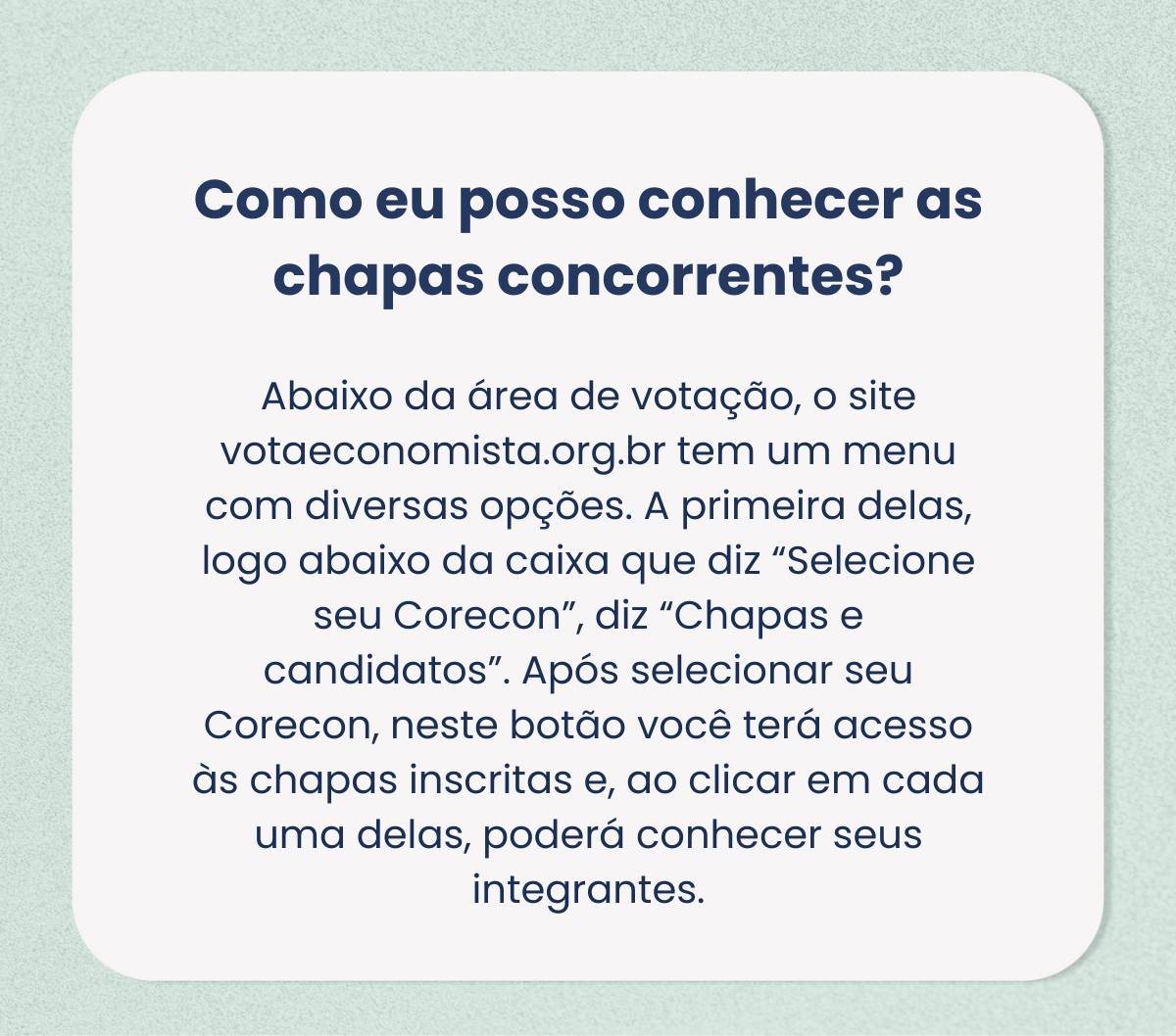 Eleições Sistema Cofecon/Corecons: Conheça as chapas inscritas – Conselho  Federal de Economia – COFECON